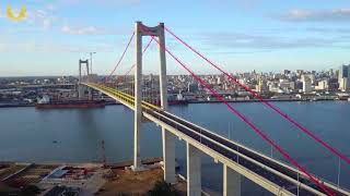 MaputoKatembe Bridge is the longest suspension crosssea bridge in Mozambique [upl. by Kassey]