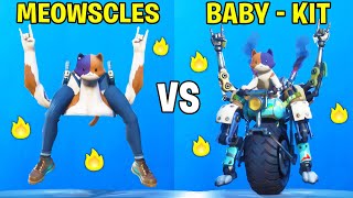 MEOWSCLES vs BABY MEOWSCLES KIT in Fortnite Dances Battle [upl. by Nyladnewg]