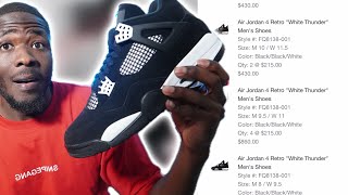 Crazy restock Jordan 4 white thunder Making 2000 profit [upl. by Minna105]