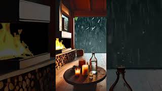 Sleep Instantly with Powerful Rain Sounds amp Loud Thunder wood stove sound in the wooden house P1 [upl. by Enymzaj]