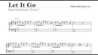 Let It Go 【ピアノ初級】簡単楽譜 【レット・イット・ゴー】 （『アナと雪の女王』より） Piano Sheet Music easy ver Frozen [upl. by Asel]