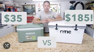 RTIC 185 vs IGLOO 35 Hard Cooler Comparison [upl. by Jocelyn]