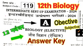 12 November 12th Biology Sent Up Answer key 2025  Bihar Board 12th Biology Sent Up Answer key 2025 [upl. by Chaffee512]