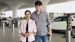 Aditya Pancholi With Wife Zarina Wahab Spotted At Airport [upl. by Aisanat]