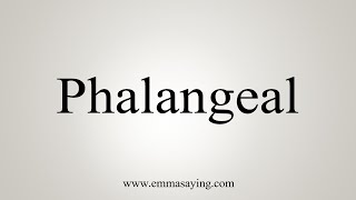 How To Say Phalangeal [upl. by Aerona]