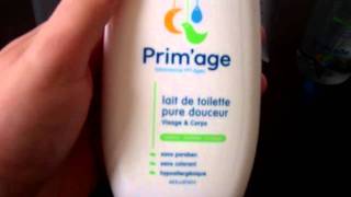 Papatesteurcom  Lait de toilette pure douceur Prim Age [upl. by Ulysses743]