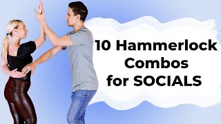 10 BACHATA Hammerlock COMBOS you NEED for SOCIAL  MariusampElena Bachata Tutorial [upl. by Acenes]