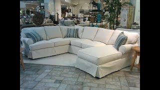 White Slipcovered Sectional Sofa [upl. by Analla853]