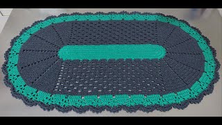 Tapete a crochet ovalado menta super facil economico y rapido Aprendamos crochet paso a paso [upl. by Daveta]