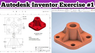 Autodesk Inventor Tutorial Exercise 1  Autodesk Inventor For Beginners [upl. by Siouxie31]