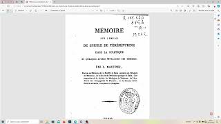 Capsule Livre Mémoire sur lemploi de lhuile de térébenthine dans la sciatique  Martinet  1823 [upl. by Macri506]