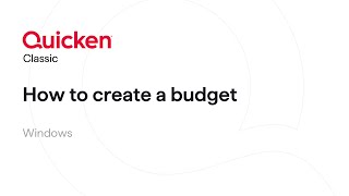 Quicken Classic for Windows  How to create a budget [upl. by Ianaj]