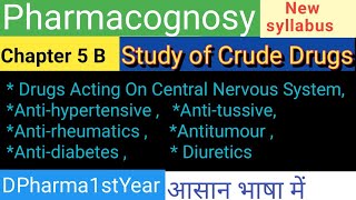 Pharmacognosy Chapter 5 BAntihypertensiveantitussive AntirheumaticsAntitumour Antidiabetes [upl. by Earvin759]