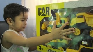 Kids playing with construction toys  Dump truckBackhoeExcavatorLoader [upl. by Aynna466]