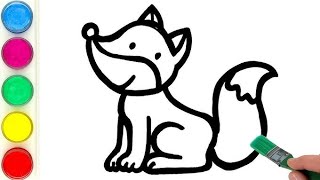 fox drawingarctic fox drawing step by stepfox drawing easy for kids cutefox drawing colouring art [upl. by Toulon785]