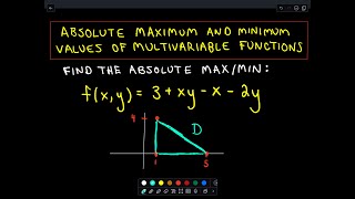 Absolute Maximum and Minimum Values of Multivariable Functions Part 1 [upl. by Ahseryt]