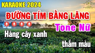 Đường Tím Bằng Lăng Karaoke Tone Nữ  Am  Nhạc Sống Chất Lượng Cao  Trọng Hiếu [upl. by Christiane]