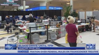 Blood drive held at Crabtree Valley Mall in Raleigh [upl. by Notneuq]