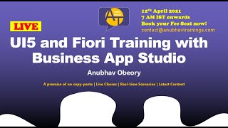 SAP UI5 and Fiori Development Training with OData on Business Application Studio and WebIDE  Live [upl. by Haydon]