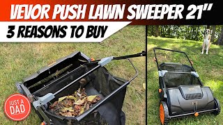 VEVOR Push Lawn Sweeper 21quot 3 Reasons to Buy [upl. by Lyontine]