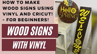 How to DIY Wood Signs  Wood Round and Welcome Sign  Wood Signs For Beginners [upl. by Ansilme]