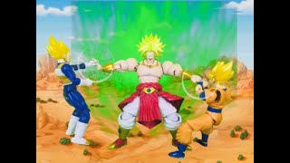 Goku and Vegeta vs Broly  Dragon Ball Z stop motion Brolys Revenge [upl. by Merwin]