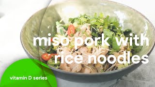 Miso Pork amp Broccoli with Rice Noodles  EatGood with Rob Hobson [upl. by Tempa694]