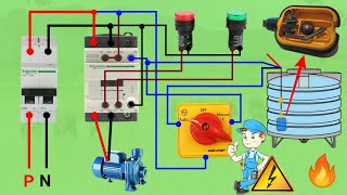 float switch connection auto amp manual single phase water pump [upl. by Ahseket]