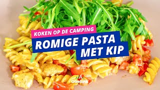 Camping recept  Romige pasta met kip  Obelink Vrijetijdsmarkt [upl. by Schindler]