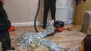 HENRY HOOVER Hoovering TINSEL Funtime Broken full Henry hoover vacuum [upl. by Pacorro]