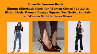 Favorite Amazon Finds  Slingback Heels  Closed Toe 35 in Kitten Heels  Click the link to shop [upl. by Franchot]