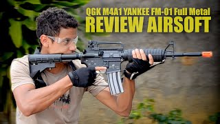 AIRSOFT QGK M4A1 YANKEE FM 01 FULL METAL  REVIEW COMPLETO [upl. by Ayot]