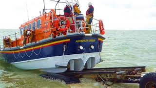 2017 August 21st Monday RNLI Lifeboat launch at Aldeburgh Carnival [upl. by Eisned]