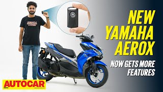 2024 Yamaha Aerox 155 Version S review  New features updates and price  First Ride Autocar India [upl. by Llennoc]