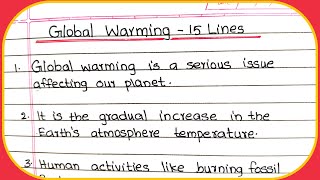 Global Warming Essay in English  Global Warming 15 Lines Essay  Speech on Global Warming [upl. by Assillem321]