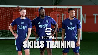 SKILLS TRAINING  Kai Havertz Jorginho and Gabriel Jesus take on the eFootball challenge [upl. by Ahsekal]