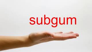 How to Pronounce subgum  American English [upl. by Annhoj]