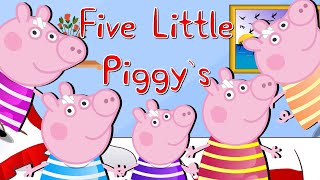 five little pigs jumping on the bed nursery rhymes for kids song [upl. by Nosdivad]