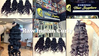 THE BEST RAW INDIAN HAIR I HAVE EVER SEEN  Unboxing RAW INDIAN CURLY HAIR  CHENNAI HAIR FACTORY [upl. by Airbma]