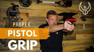 Proper Pistol Grip  Navy SEAL Teaches How to Grip a Pistol [upl. by Aihsenad]