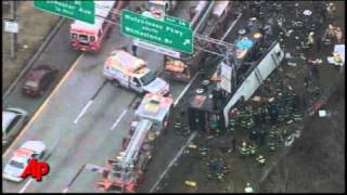 At Least 13 Killed in NYC Tour Bus Crash [upl. by Akerdal800]