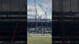 Bills Building Partial Roof Bills NFL Buffalo Construction crane Football stadium fyp [upl. by Torry]