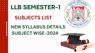 LLB SEMESTER1  SUBJECT LIST AND NEW SYLLABUS  ENGLISH MEDIUM AND GUJARATI MEDIUM [upl. by Ailerua]