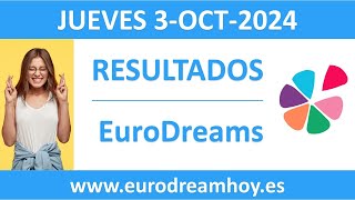 Resultado del sorteo EuroDreams del jueves 3 de octubre de 2024 [upl. by Ivan636]