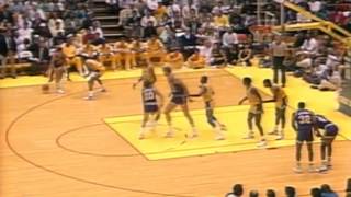 John Stockton 23pts24asts  playoffs record5stls vs Lakers 1988 [upl. by Ydollem]