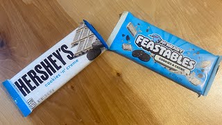 Feastables vs Hershey Cookies n Cream Bar feastables hershey mrbeast ratingandreview [upl. by Ainolloppa]