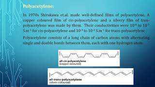 Conducting PolymersPolyacetylene [upl. by Avron]