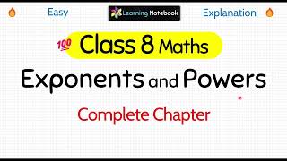 Class 8 Maths Exponents and Powers [upl. by Eydnarb]