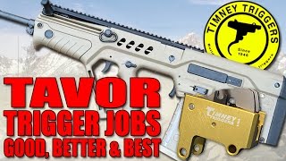 IWI Tavor Trigger Job Home trigger job vs the Timney Trigger Sear [upl. by Ardnossac]