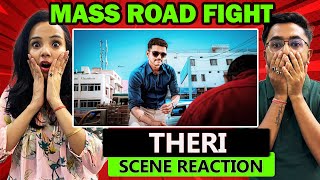 Theri Road Fight Scene REACTION  Thalapathy Vijay [upl. by Nosyaj]